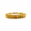 Cross-border light luxury titanium steel open ring with 18K gold plating that does not fade, geometric texture diamond ring Item Picture